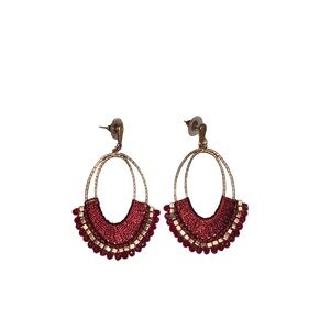 Chic Red and Gold Statement Earrings